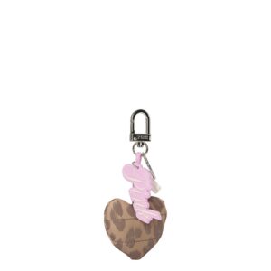 quilted puﬀer heart keychain charm
