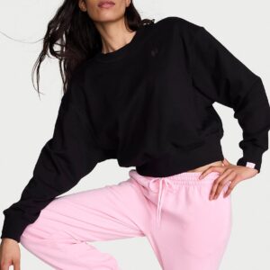 off duty terry crop crewneck sweatshirt