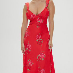 aurora satin midi dress