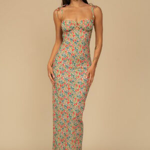 petal maxi slip dress