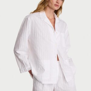 heritage cotton long sleeve short pajama set