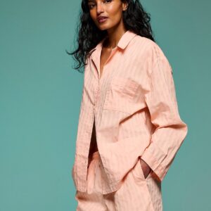 heritage cotton long sleeve short pajama set