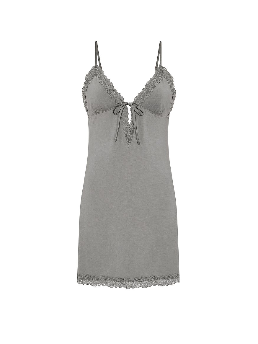 sosoft™ modal lace trim tie front slip dress sosoft™ modal lace trim tie front slip dress