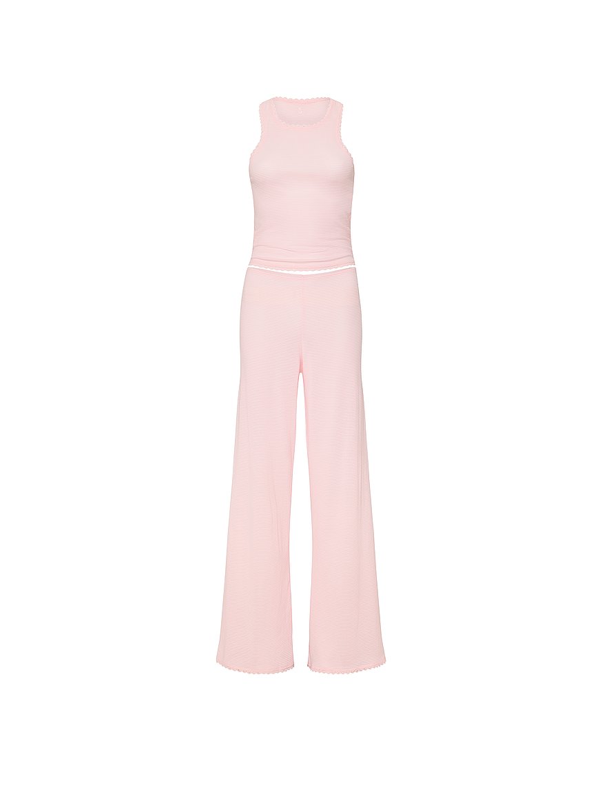 cotton shadow stripe tank & pants set cotton shadow stripe tank & pants set
