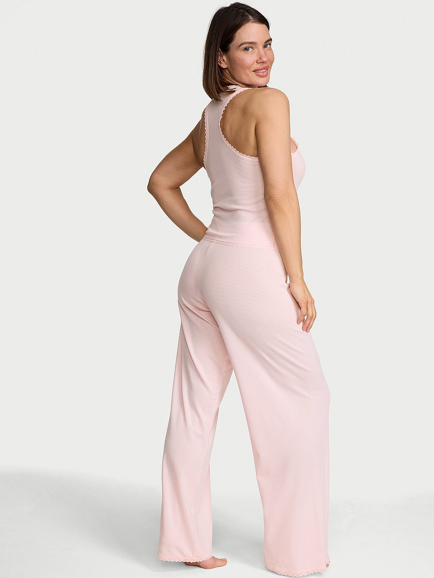 cotton shadow stripe tank & pants set cotton shadow stripe tank & pants set