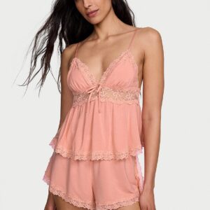 sosoft™ modal lace trim cami & shorts set