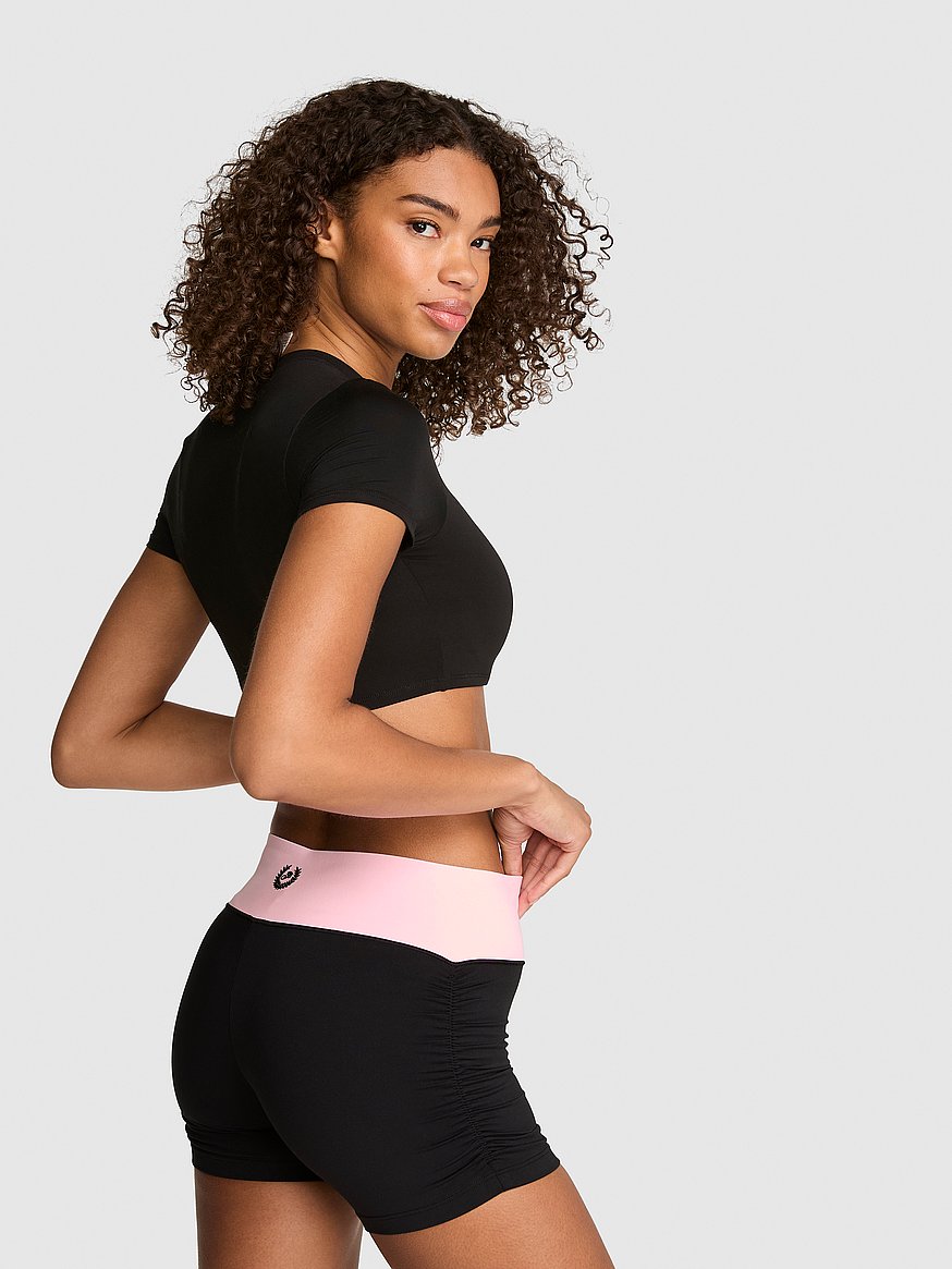 pink relay™ ruched bun shorts pink relay™ ruched bun shorts