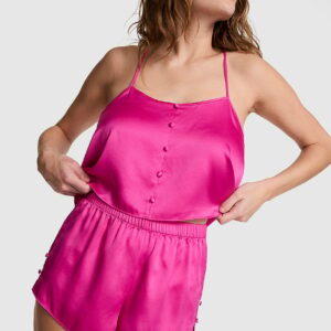 grwpink™ satin cami & shorts pajama set