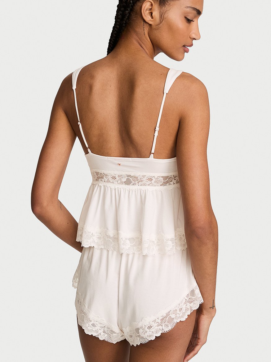 sosoft™ modal lace trim bridal cami set sosoft™ modal lace trim bridal cami set