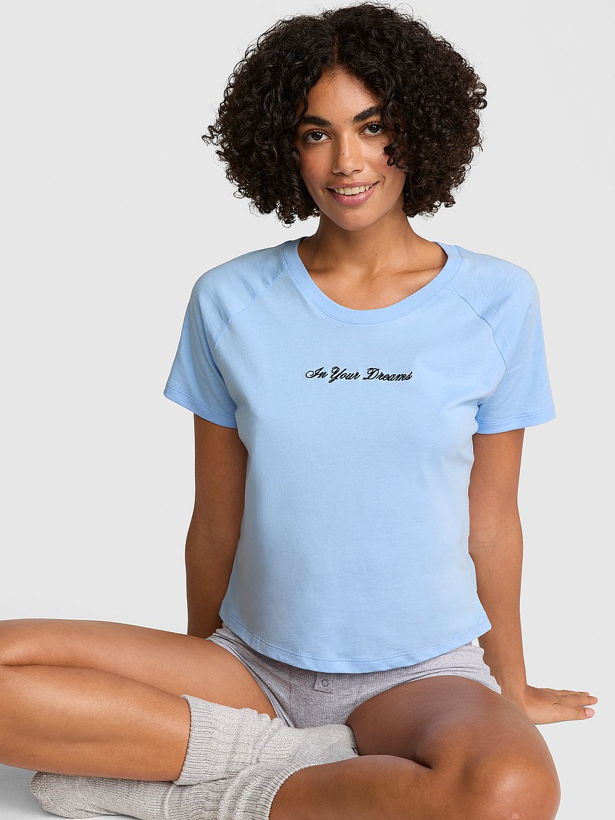 cotton raglan sleep tee cotton raglan sleep tee