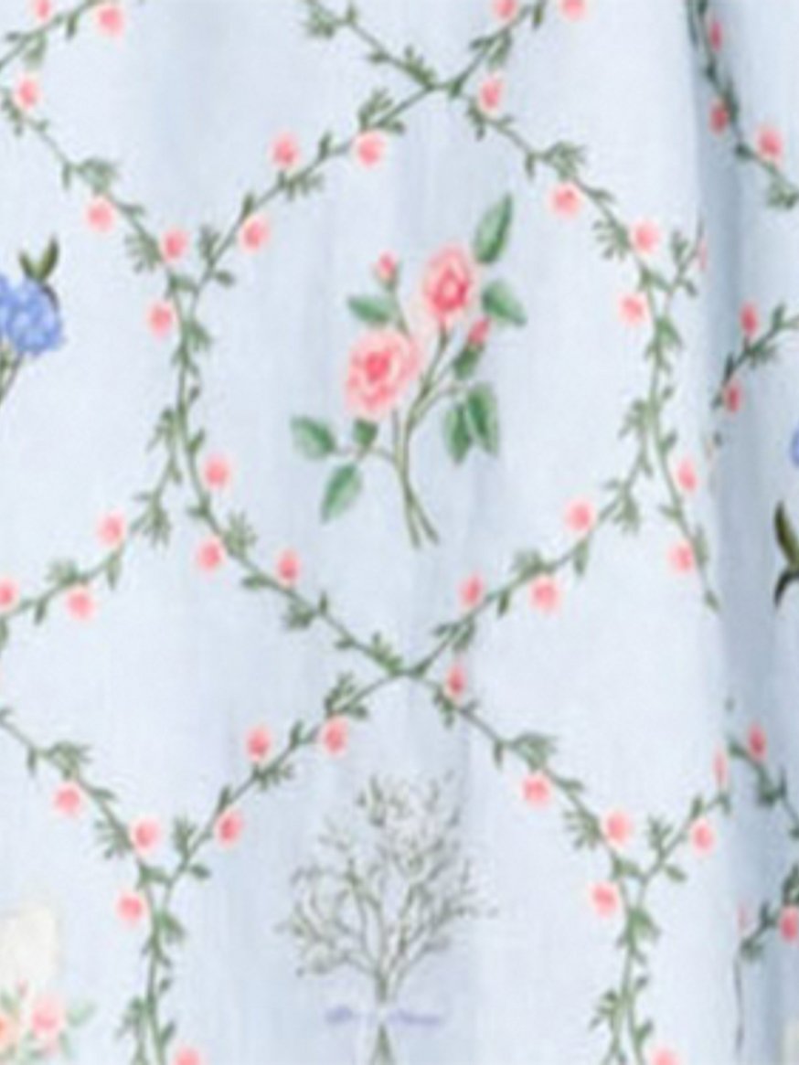 floral lattice linen blend midi dress floral lattice linen blend midi dress