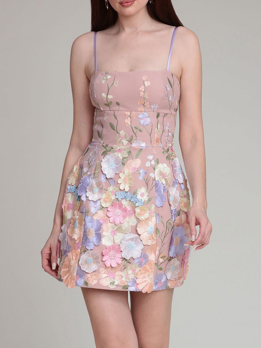 floral appliqué embroidered mini dress floral appliqué embroidered mini dress
