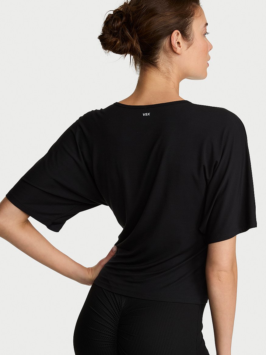 vsx drapey knit side ruched tee vsx drapey knit side ruched tee