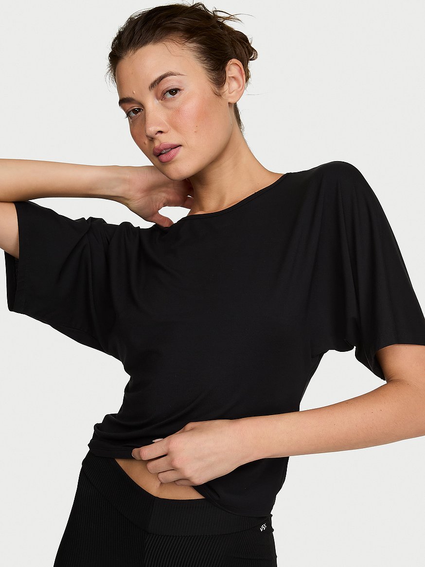 vsx drapey knit side ruched tee vsx drapey knit side ruched tee