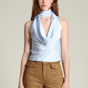 satin scarf tie halter top