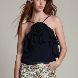 ruffle halter neck top