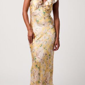 carter ruffle neck maxi dress