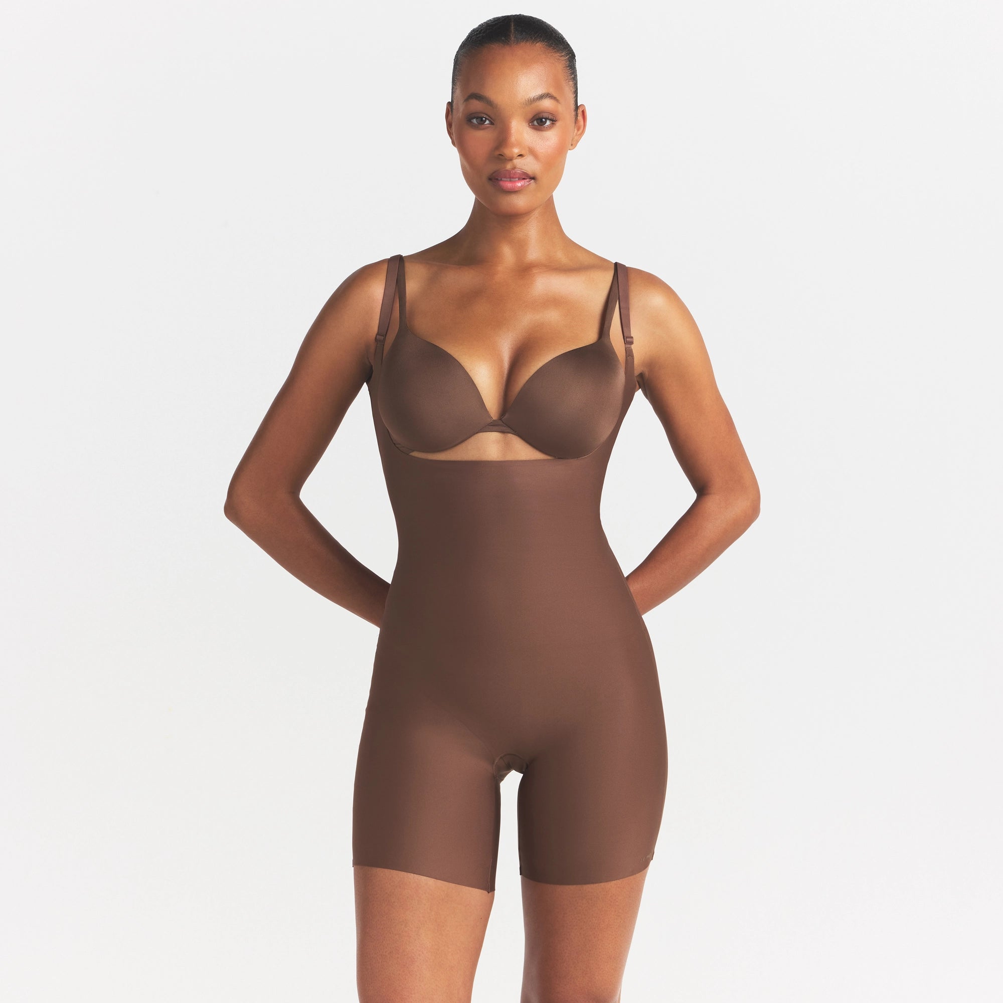 skims body core sculpt back smoothing open bust mid thigh bodysuit skims body core sculpt back smoothing open bust mid thigh bodysuit