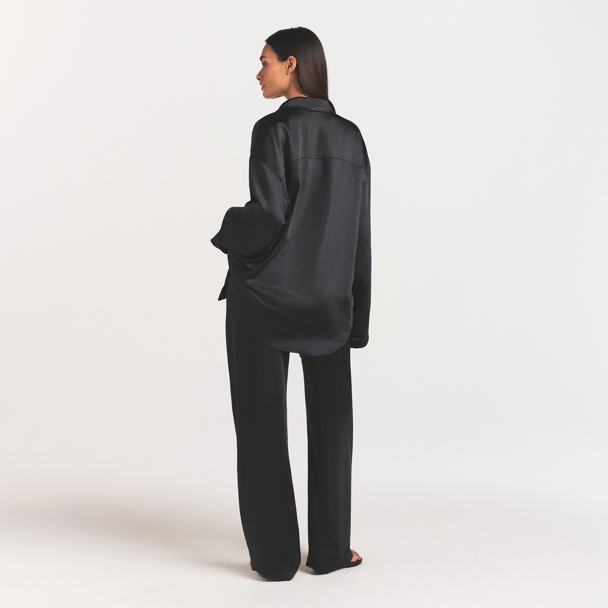 lightweight satin straight leg pant lightweight satin straight leg pant