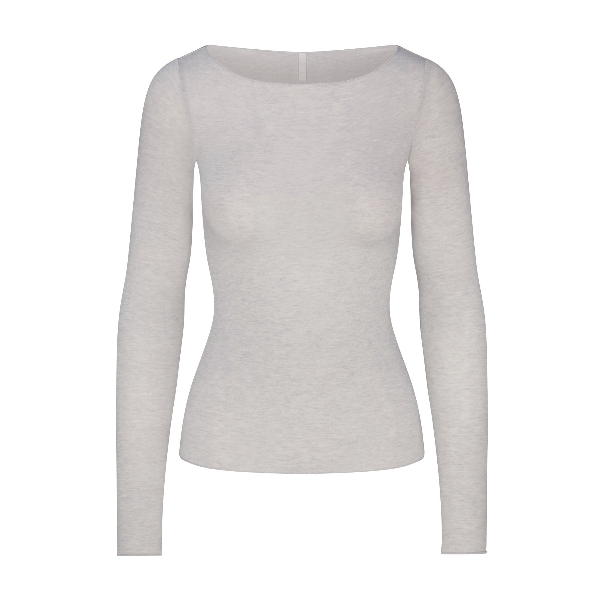 sheer modal long sleeve boatneck top sheer modal long sleeve boatneck top