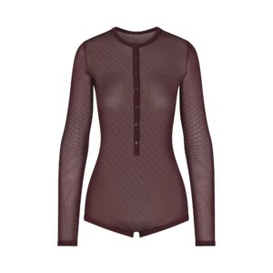 slinky knit button up henley onesie