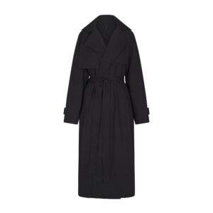 woven cotton oversized trench coat