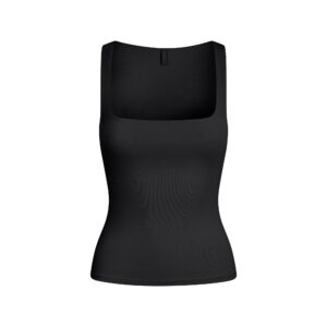 smooth layers square neck tank