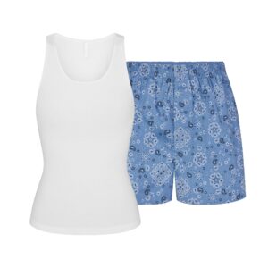 cotton poplin boxer sleep set