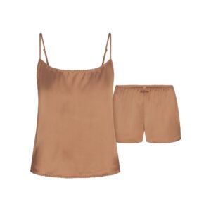 woven shine cami and short sleep set
