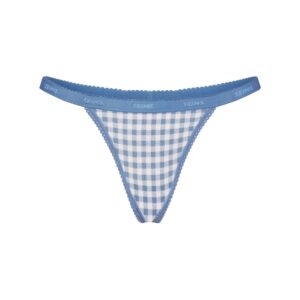 lightweight cotton logo picot thong