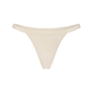 lightweight cotton logo picot thong