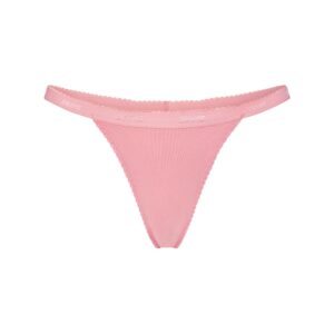 lightweight cotton logo picot thong