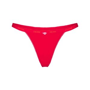 lightweight cotton logo picot thong