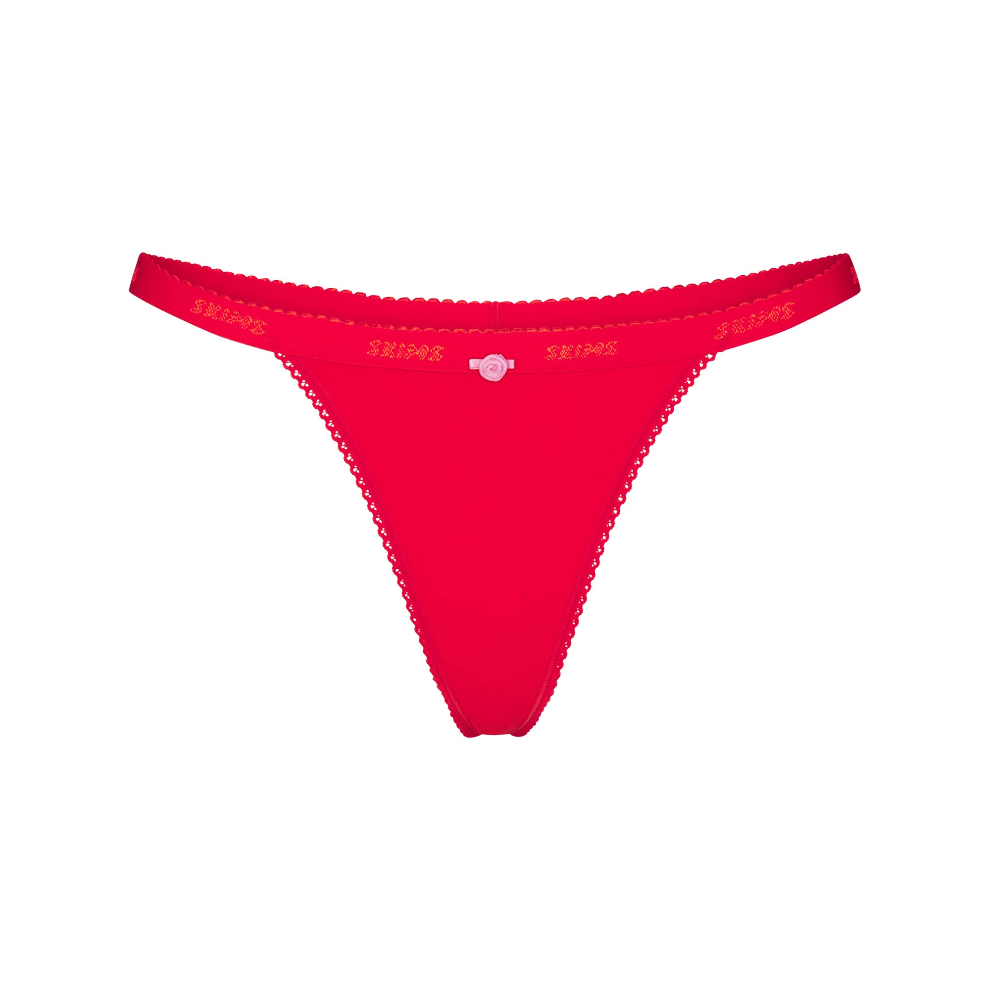 lightweight cotton logo picot thong lightweight cotton logo picot thong