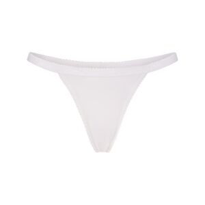 lightweight cotton logo picot thong