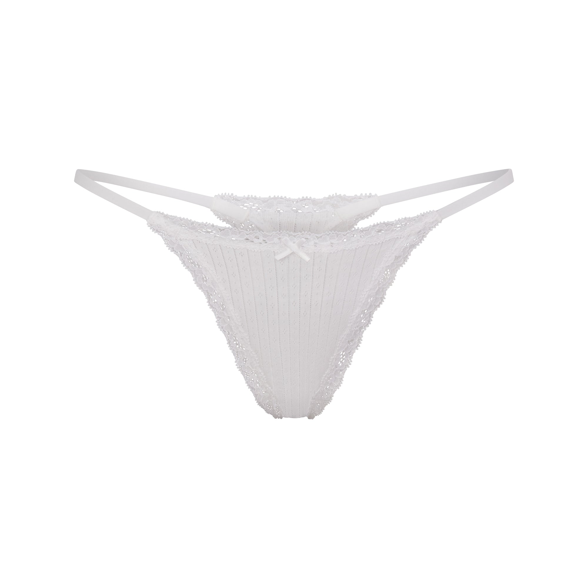 lightweight cotton pointelle lace string thong lightweight cotton pointelle lace string thong