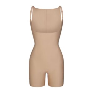 skims body core sculpt back smoothing open bust mid thigh bodysuit