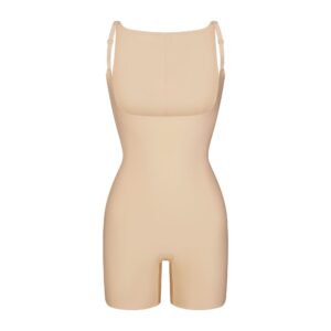 skims body core sculpt back smoothing open bust mid thigh bodysuit