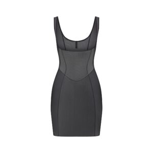 power mesh shapewear open bust slip dress