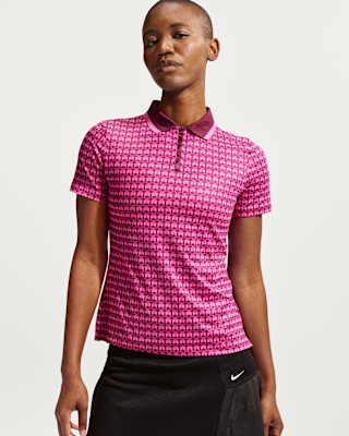 nike tour Женская рубашка поло для гольфа с короткими рукавами и принтом dri fit nike tour Женская рубашка поло для гольфа с короткими рукавами и принтом dri fit