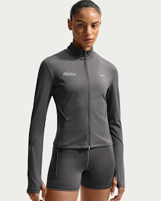 nike swift Женская беговая футболка среднего слоя с молнией во всю длину dri fit nike swift Женская беговая футболка среднего слоя с молнией во всю длину dri fit