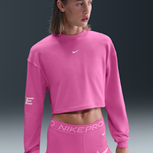 nike pro Женский свободный свитшот из французской махровой ткани dri fit с круглым вырезом