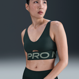 nike pro indy plunge Женский спортивный бюстгальтер с мягкой подкладкой средней поддержки