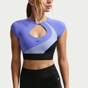 nike pro sculpt Женский спортивный бюстгальтер с короткими рукавами и мягкой подкладкой средней поддержки