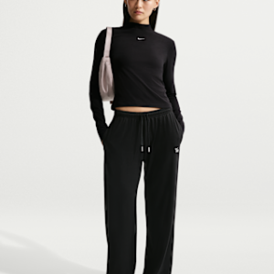 nike sportswear chill knit Женские легкие брюки с открытым подолом со средней посадкой