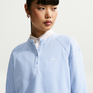 nike sportswear chill waffle Женский свободный топ на пуговицах с длинными рукавами