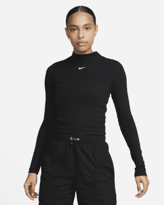 nike sportswear essential Женский топ в рубчик с воротником стойкой и длинными рукавами nike sportswear essential Женский топ в рубчик с воротником стойкой и длинными рукавами