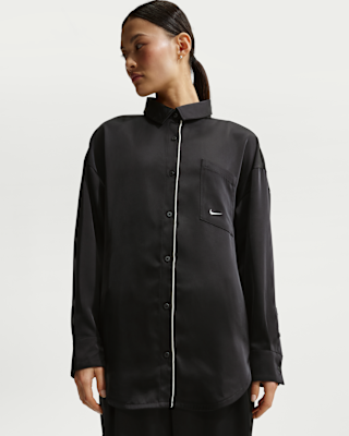 nike sportswear Женский атласный топ оверсайз с длинными рукавами nike sportswear Женский атласный топ оверсайз с длинными рукавами