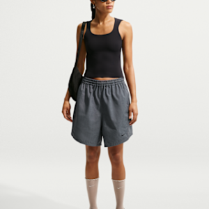 nike sportswear Женские тканые шорты оверсайз со средней посадкой