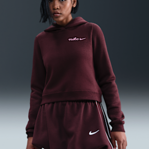 nike sportswear phoenix fleece Женская укороченная толстовка с капюшоном